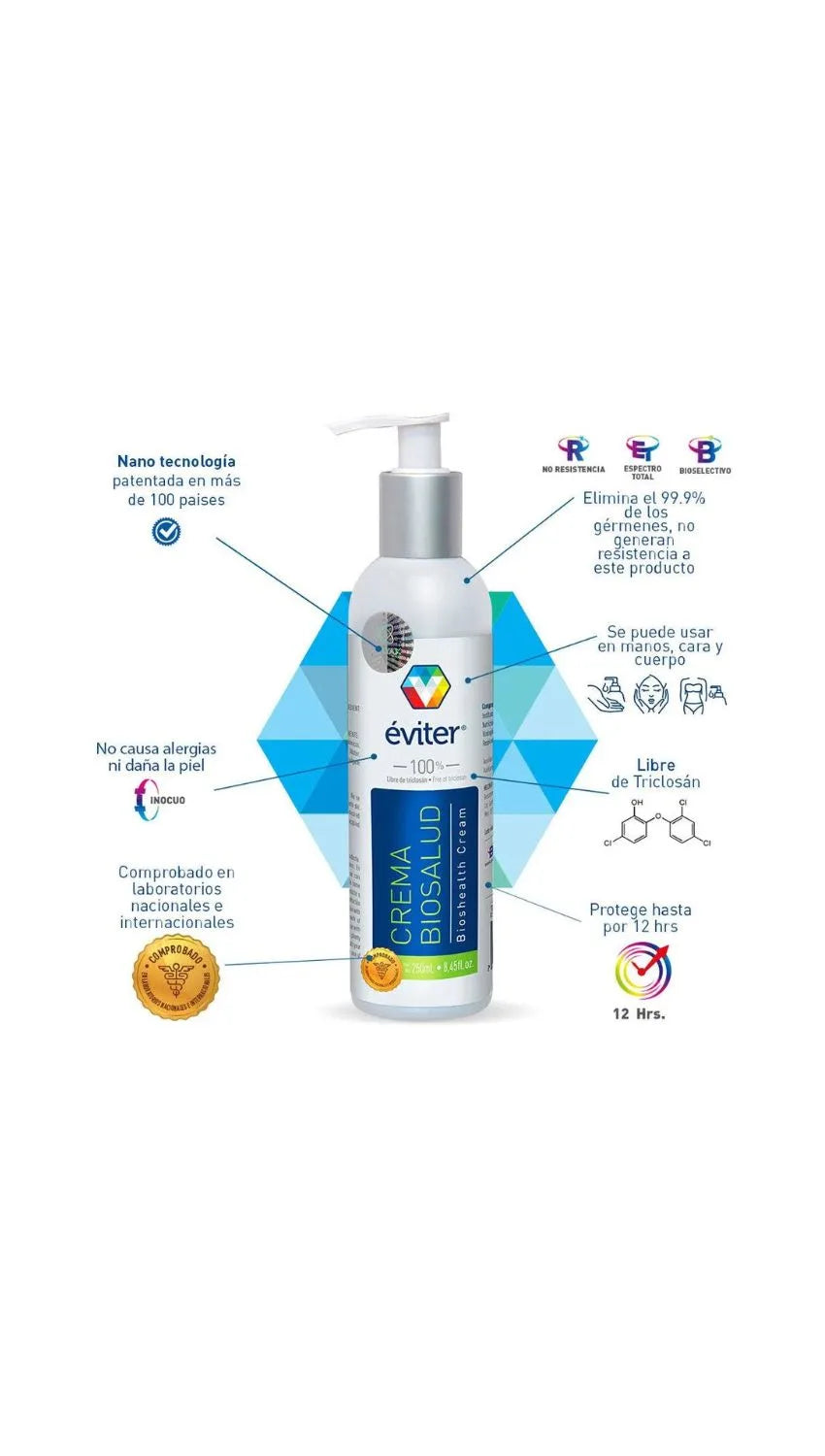 CREMA ANTISÉPTICA BIOSALUD ÉVITER® 250 ML