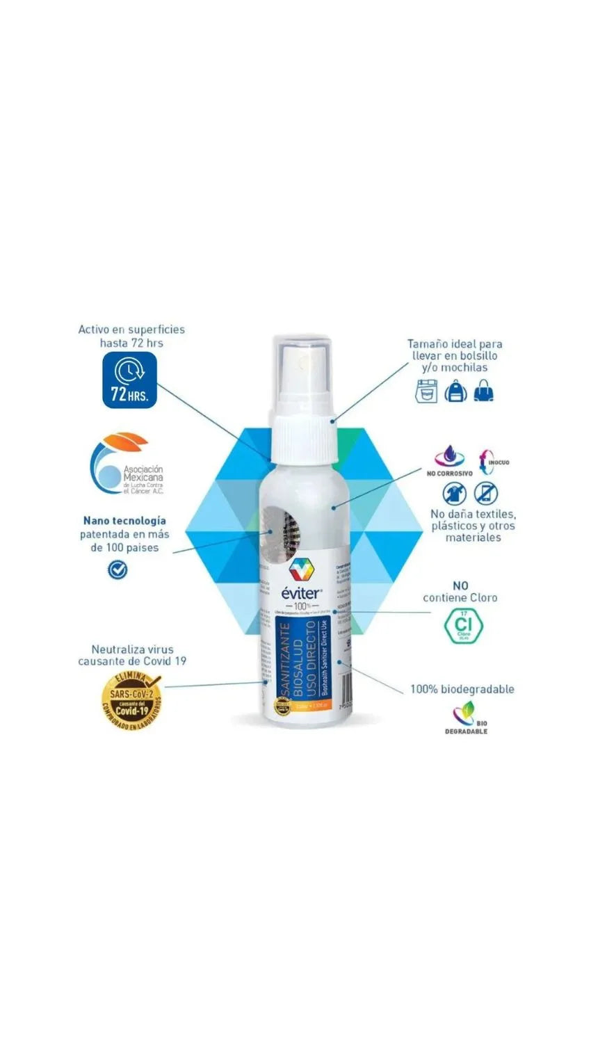 SANITIZANTE BIOSALUD USO DIRECTO ÉVITER® 60 ML