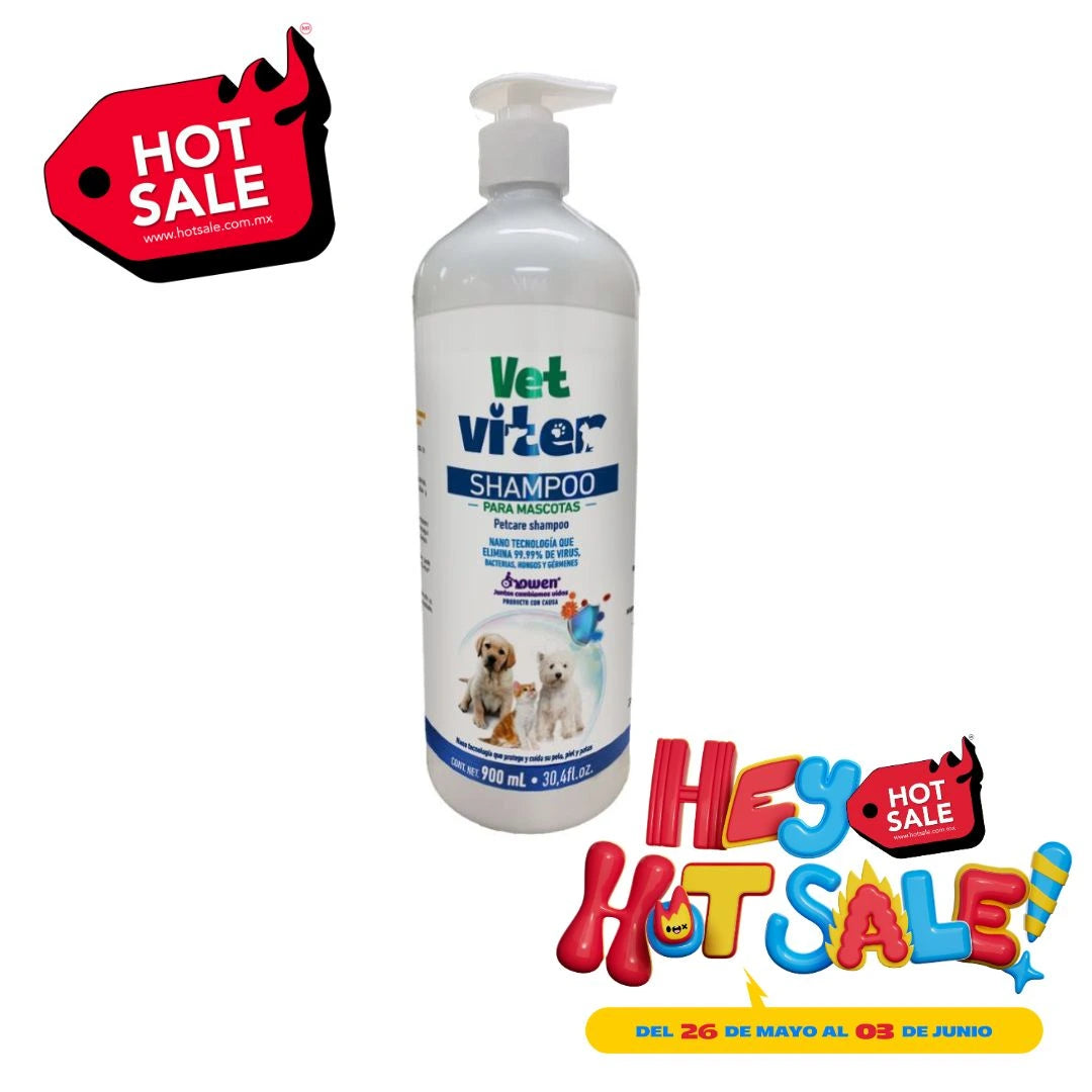 SHAMPOO PARA MASCOTAS VET-VITER® 900 ml.