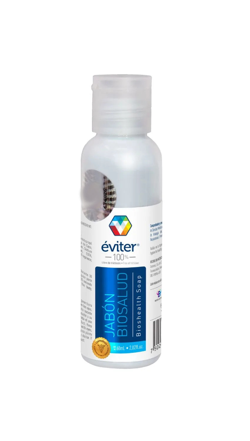 JABÓN ANTISÉPTICO BIOSALUD ÉVITER® 60 ml.
