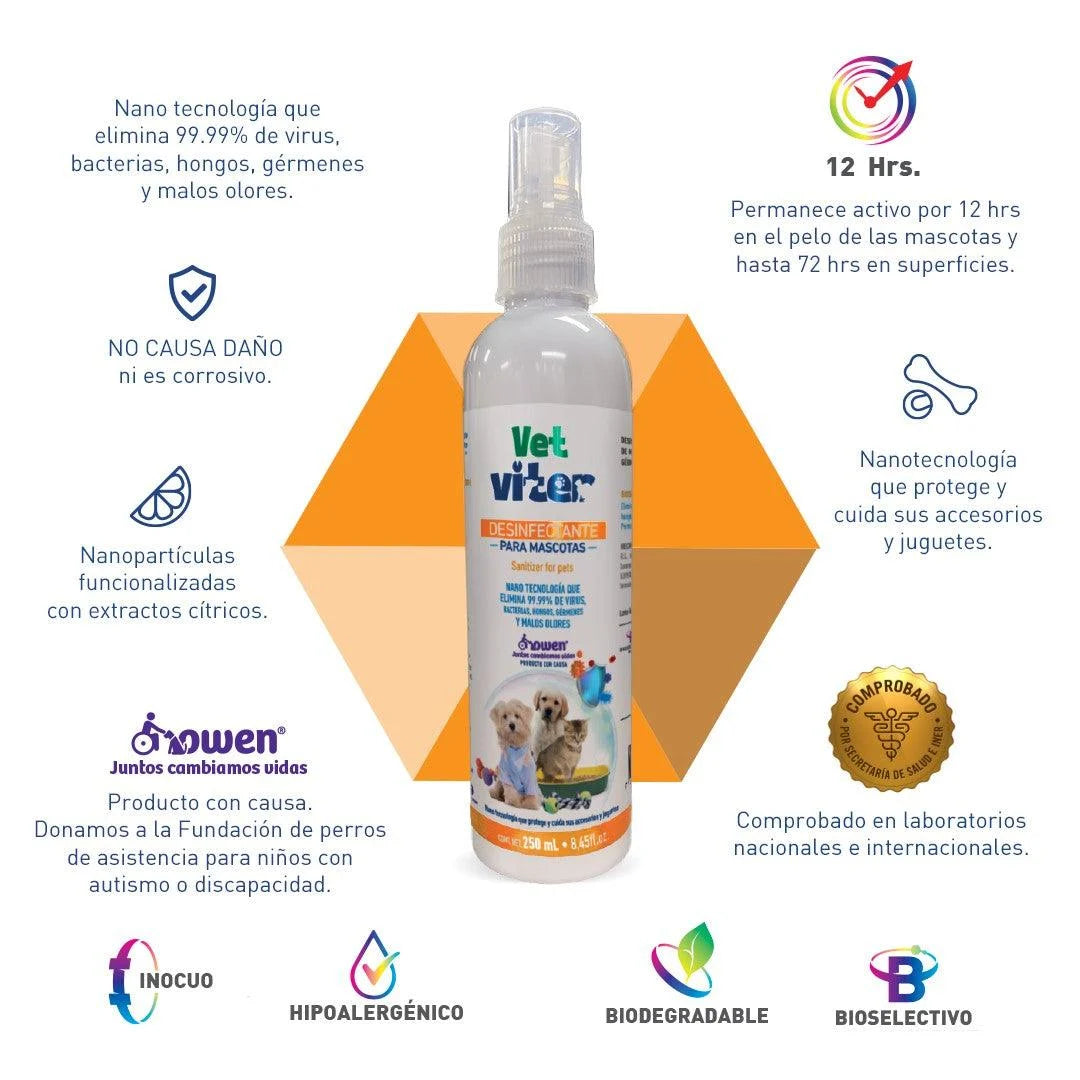 DESINFECTANTE PARA MASCOTAS VET-VITER® 250 ml.