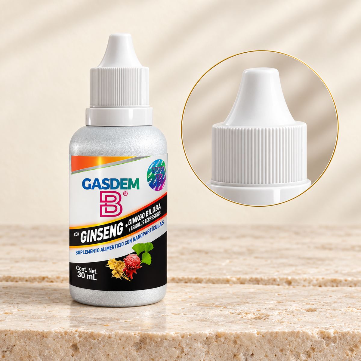 Detalle del envase de GASDEM-B® | GINSENG
