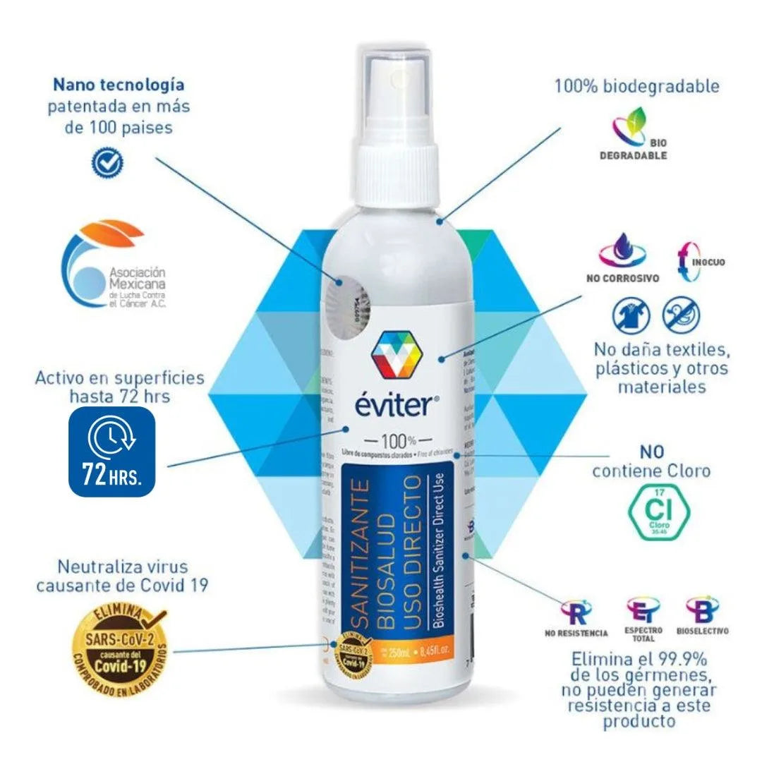 SANITIZANTE BIOSALUD USO DIRECTO ÉVITER® 250 ML