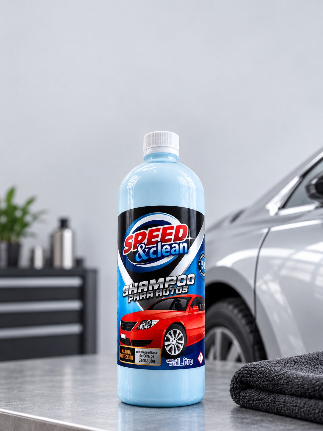 Speed & Clean, shampoo para autos con cera de carnauba, 1 litro