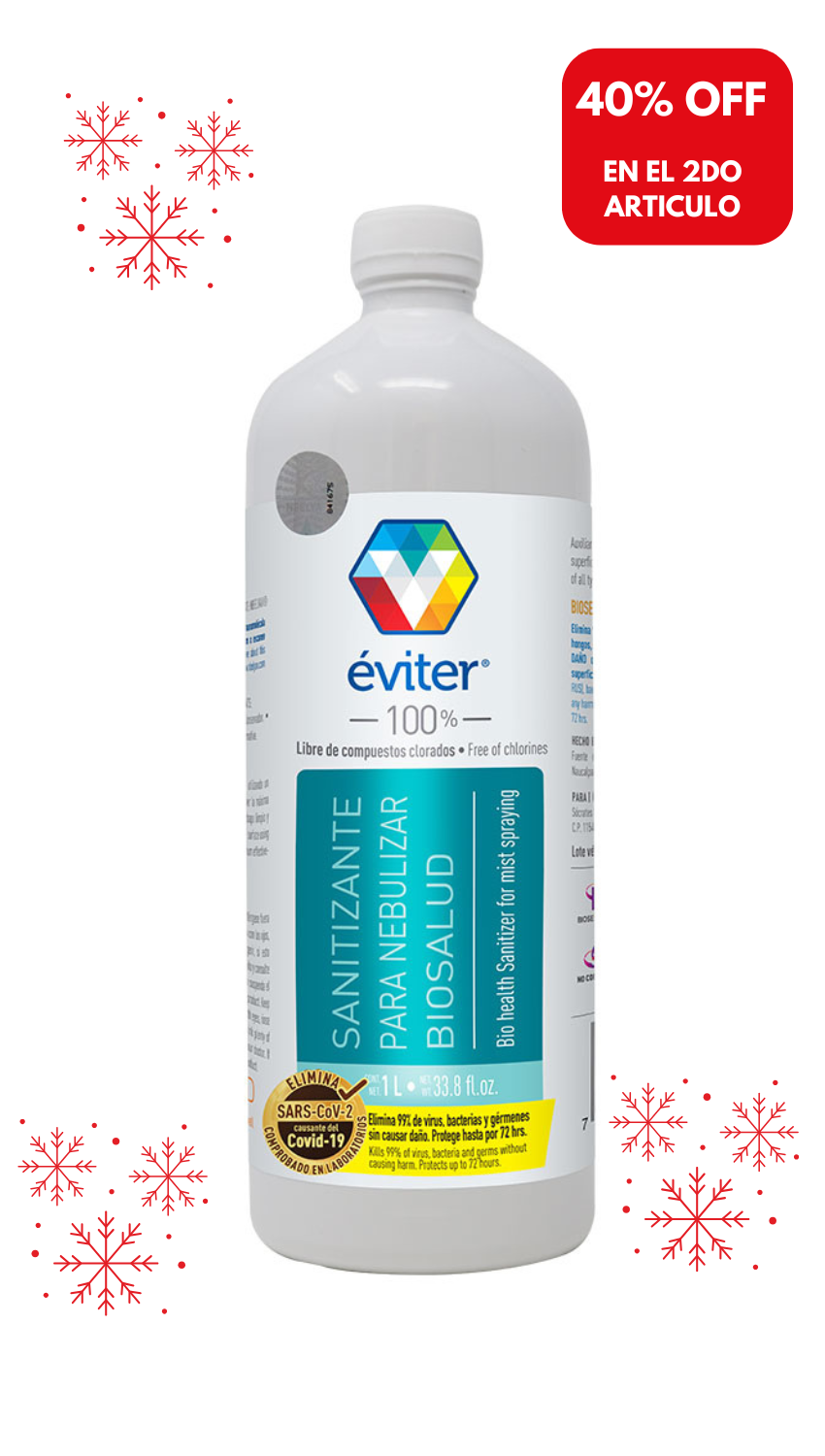 SANITIZANTE PARA NEBULIZAR BIOSALUD ÉVITER® 1 lt.