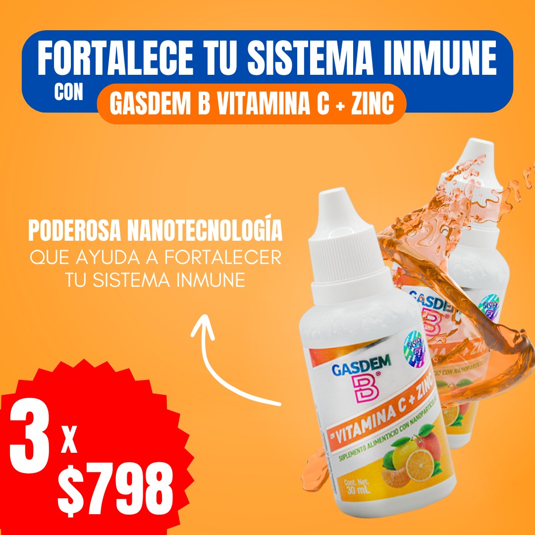 PAQUETE 3 GASDEM-B | VITAMINA C Y ZINC
