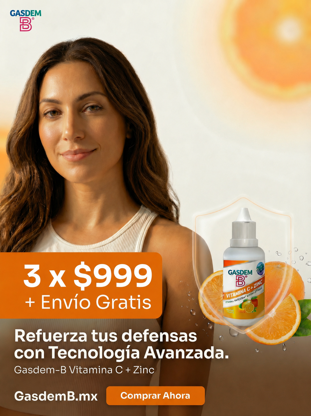 PAQUETE 3 GASDEM-B | VITAMINA C Y ZINC