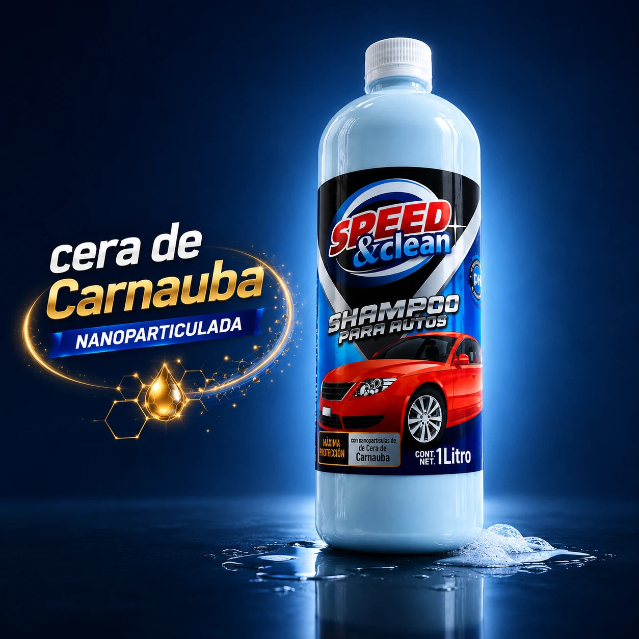 Shampoo para Autos Speed & Clean con Cera de Carnauba – 1 L