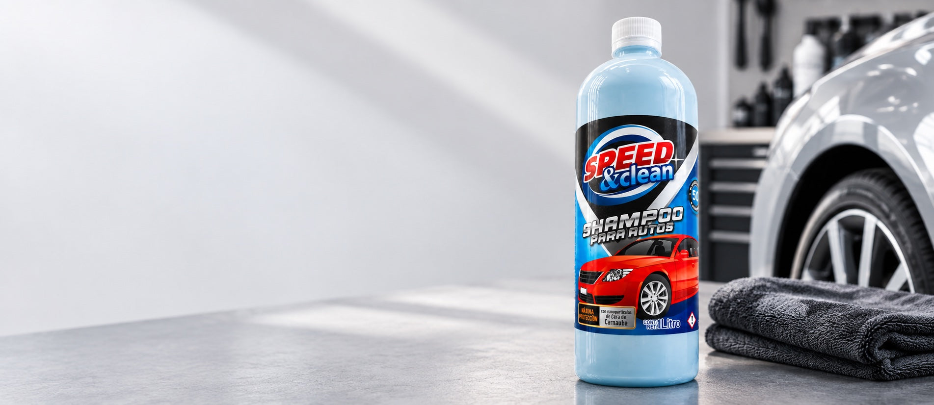 Speed & Clean, shampoo para autos con cera de carnauba, 1 litro