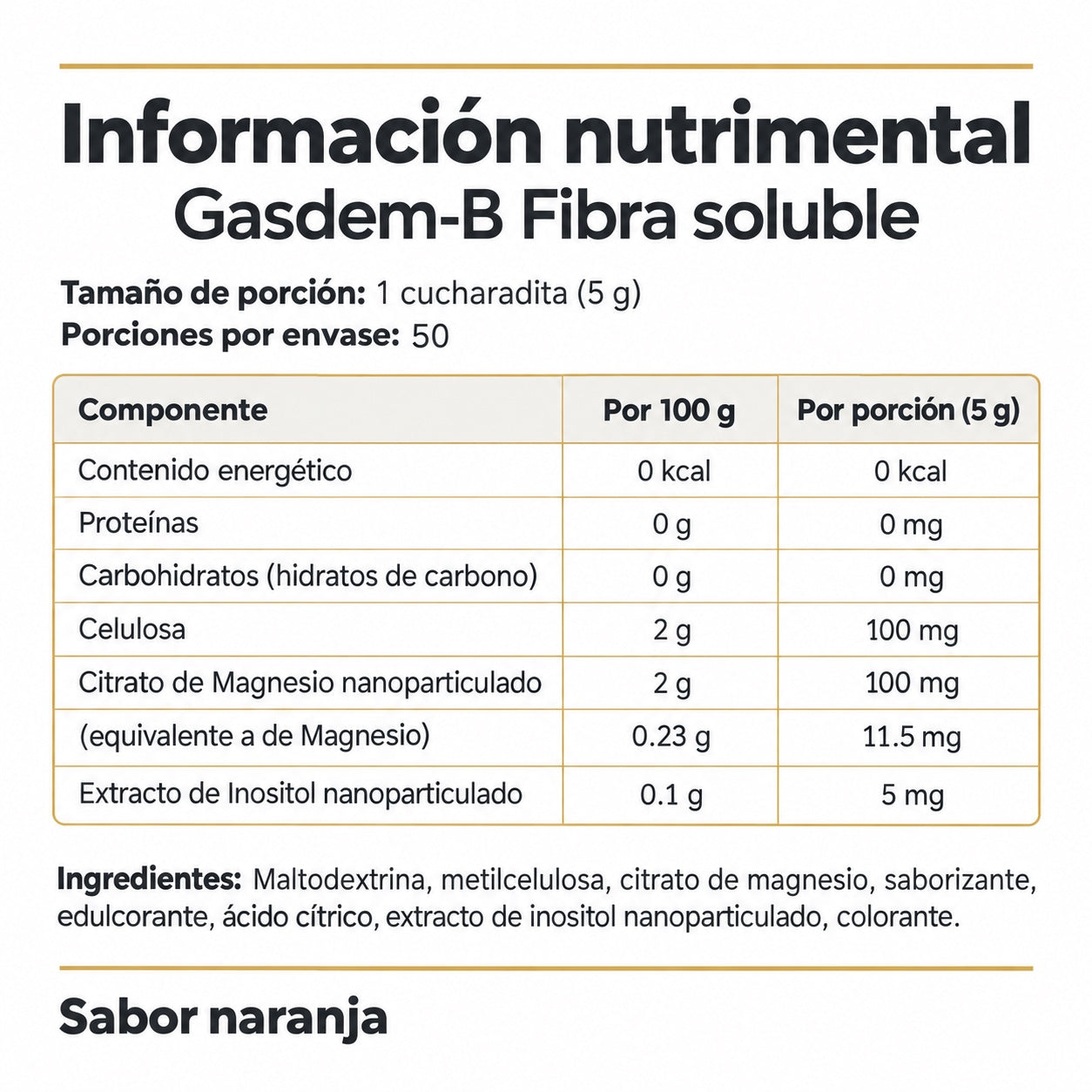 GASDEM-B® | FIBRA CON INOSITOL + MAGNESIO